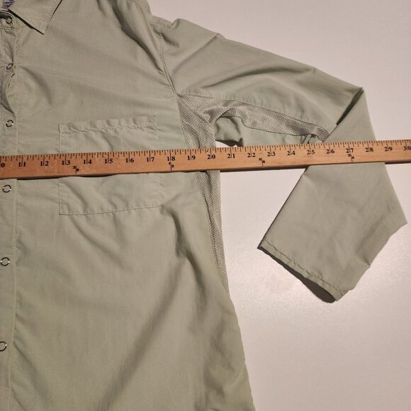 Coolibar Shirt Long Sleeve Snap Front UPF 50+ Nylon Lt Green Womens Small - Picture 12 of 14